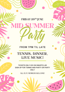 Mid Summer Party now open for booking!